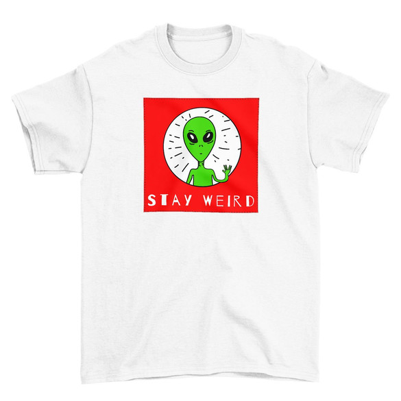 Koszulka z naszywką Stay weird