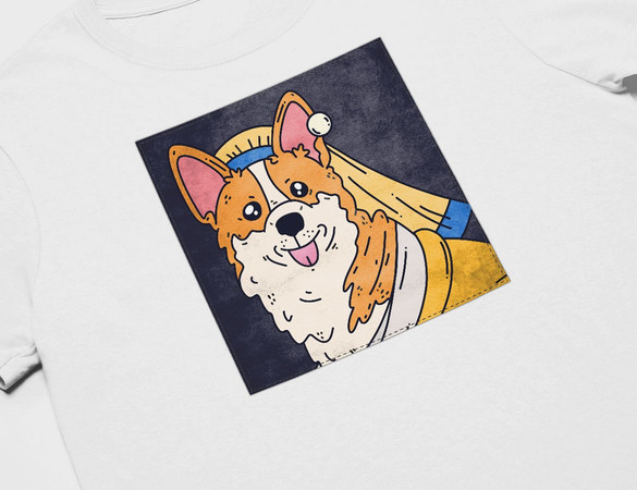 Koszulka z naszywką DOG PARODY:  Dziewczyna z perłą 