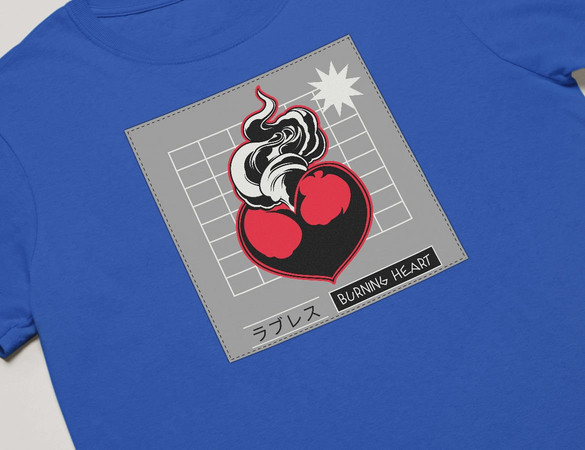 Koszulka z naszywką Burning heart