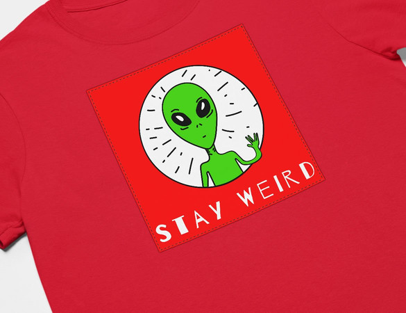 Koszulka z naszywką Stay weird