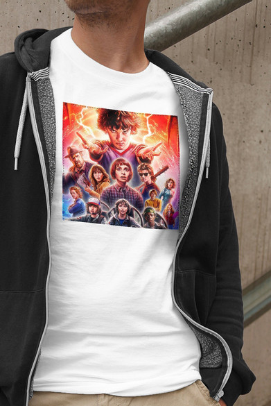 Koszulka z naszywką Stranger Things squad 2