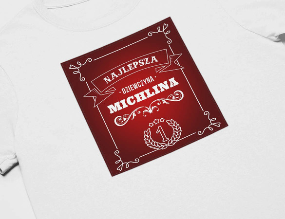 Koszulka z naszywką na Walentynki TWÓJ NAPIS