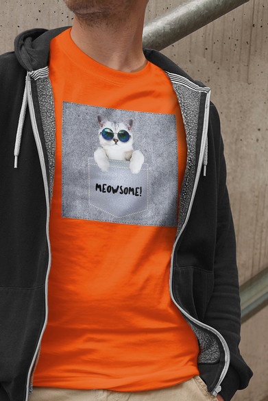 Koszulka z naszywką Meowsomepocket