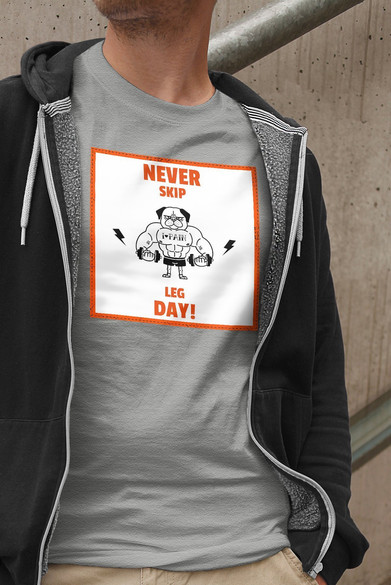 Koszulka z naszywką Never skip leg day