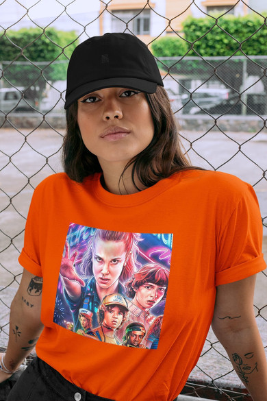 Koszulka z naszywką Stranger Things squad 1