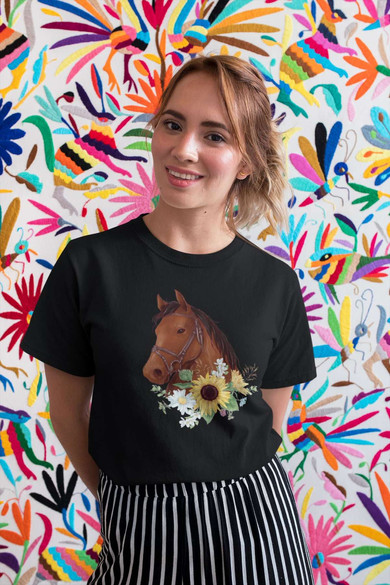 Koszulka KOŃ Z KWIATAMI RYSUNEK