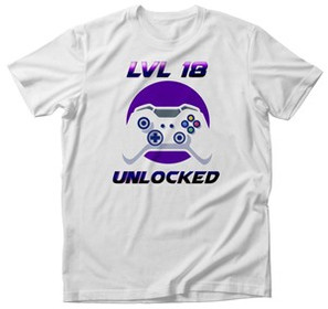 Koszulka urodzinowa gracza LVL UNLOCKED + wiek