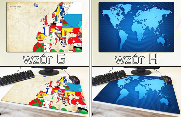 Podkładka pod mysz duża MAPA ŚWIATA 60x40cm