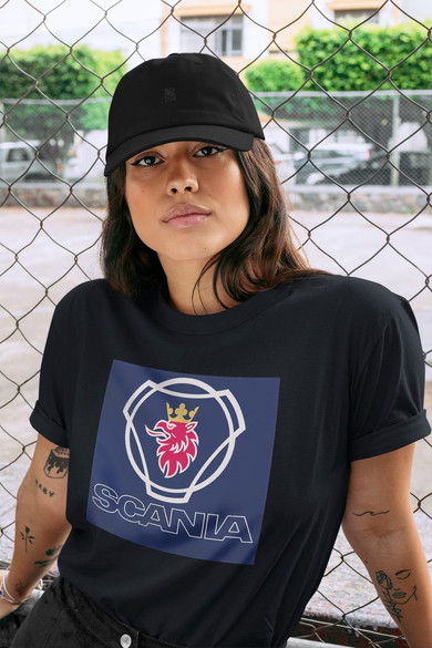 Koszulka z naszywką Scania logo blue