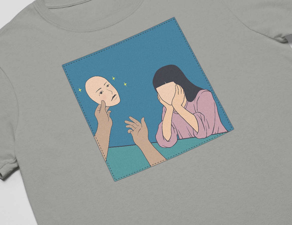 Koszulka z naszywką  Put on a mask