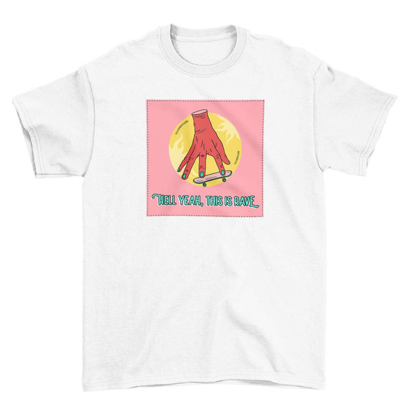 Koszulka z naszywką Hell yeah,this is rave