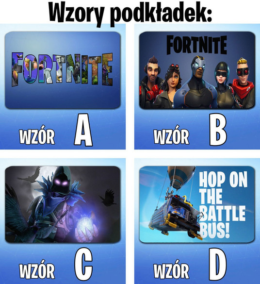 Podkładka pod mysz FORTNITE 60x40cm wzory + imię