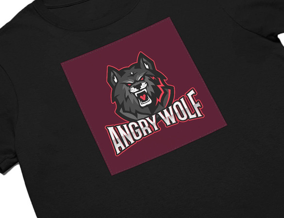 Koszulka z naszywką Angry Wolf