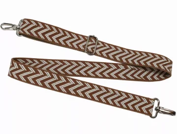 Pasek do torby w jodełkę beżowo-brązowy 38 mm