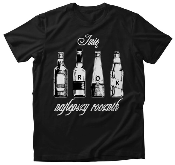Koszulka urodzinowa 4 flaszki + Twoja data