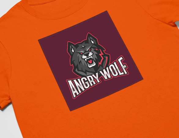 Koszulka z naszywką Angry Wolf