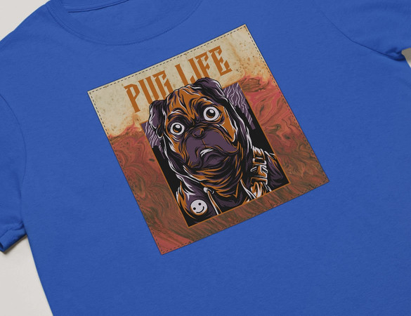 Koszulka z naszywką  PUG LIFE