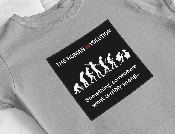 Bluzka damska z naszywką Human reVOLUTION