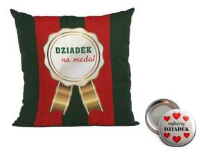 Poduszka na Dzień Dziadka. Magnes i Imię GRATIS!
