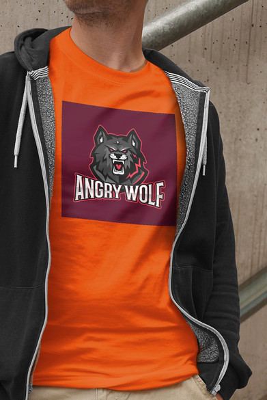 Koszulka z naszywką Angry Wolf