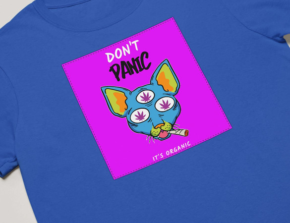 Koszulka z naszywką Don't panic is organic