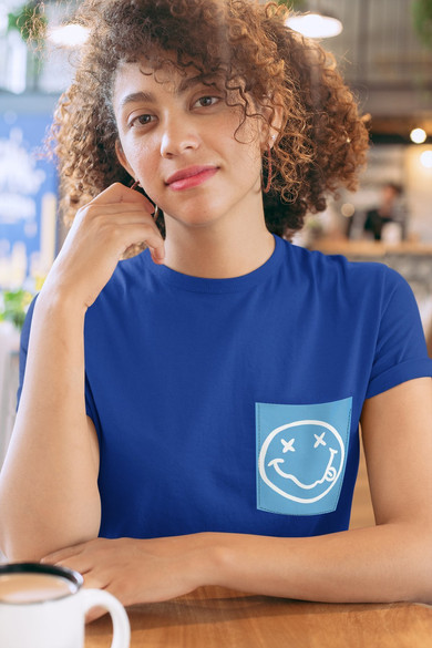 Koszulka z kieszonką  Smile  Blue