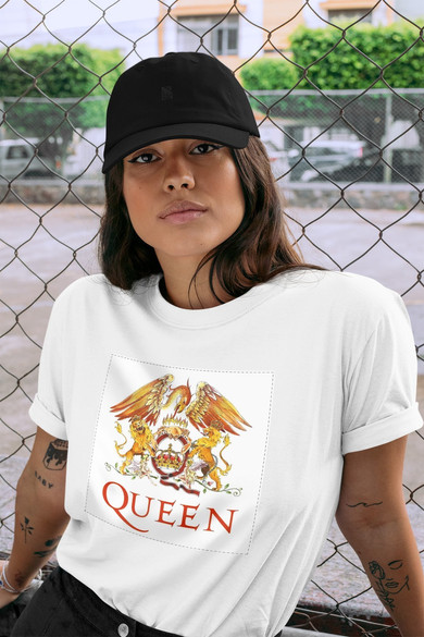 Koszulka z naszywką Queen logo white