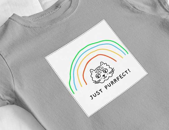 Bluzka damska z naszywką Just purrfect!