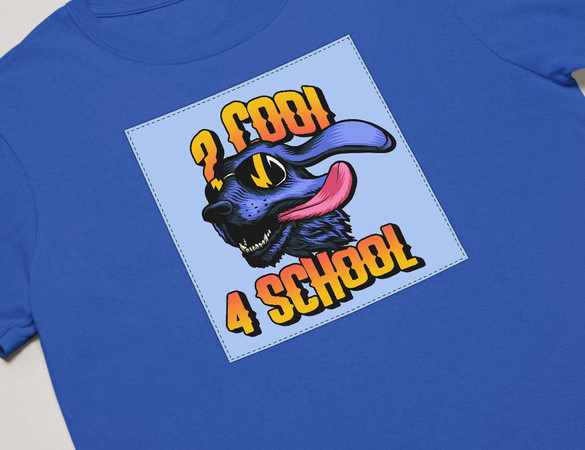 Koszulka z naszywką 2 cool 4 school