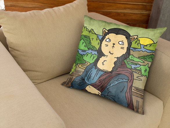 Poduszka CAT PARODY: Mona Lisa