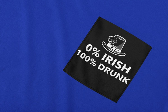 Koszulka z kieszonką 0% IRISH 100% DRUNK