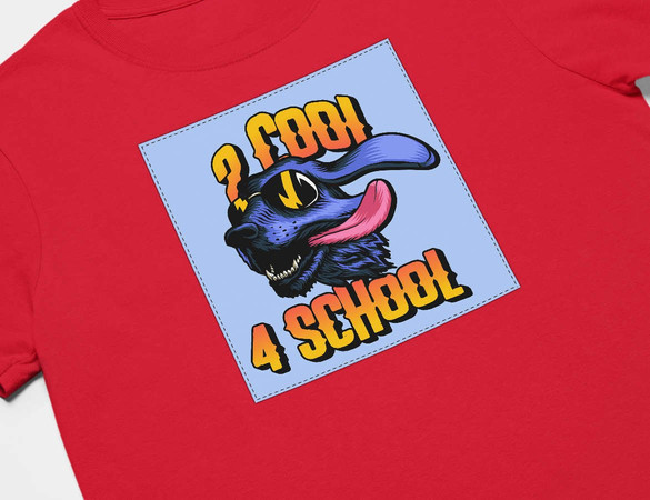 Koszulka z naszywką 2 cool 4 school