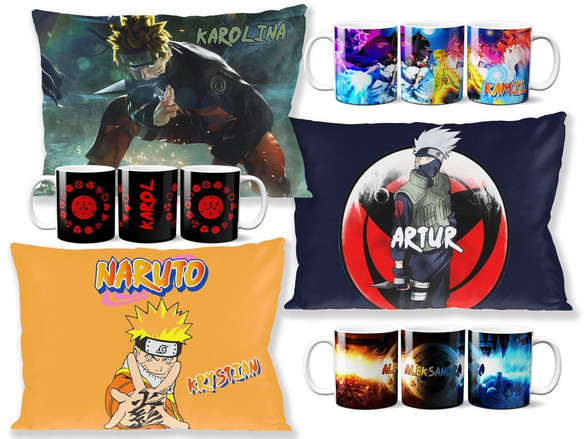 Zestaw NARUTO poduszka+kubek +GRATIS! WZORY