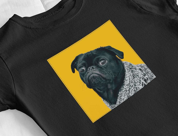 Bluzka damska z naszywką Pug