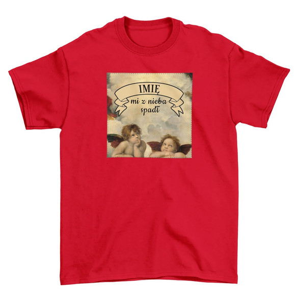 Koszulka z naszywką na Walentynki TWÓJ NAPIS