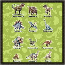 Naszywka Dinozaury różne - z imieniem dziecka