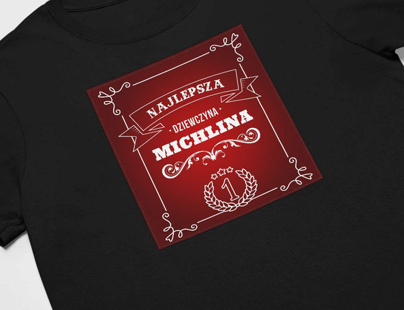 Koszulka z naszywką na Walentynki TWÓJ NAPIS