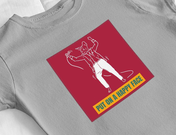 Bluzka damska z naszywką Put on a happy face