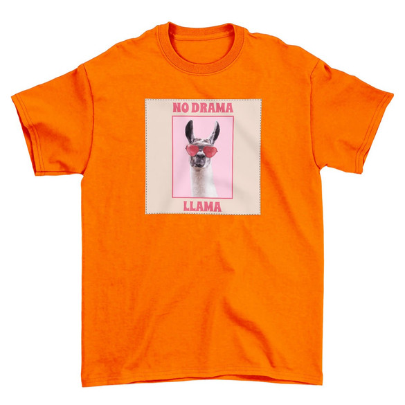 Koszulka z naszywką No drama llama