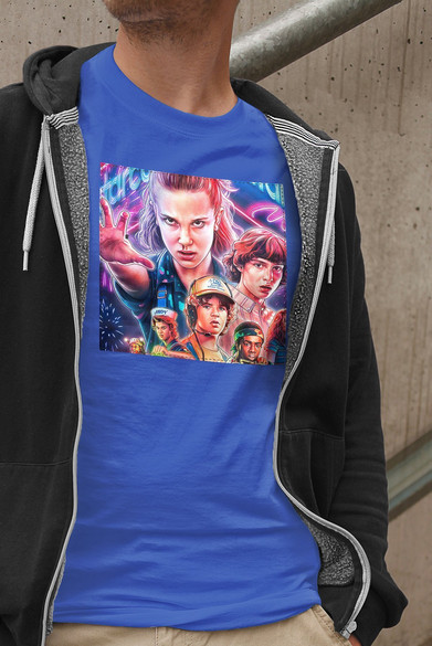 Koszulka z naszywką Stranger Things squad 1