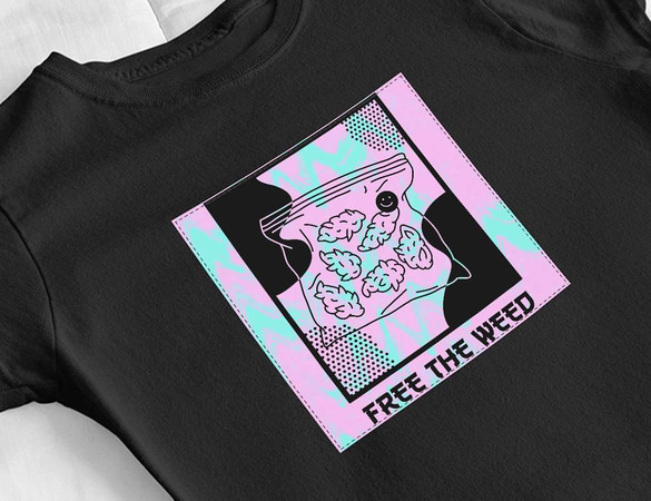 Bluzka damska z naszywką Free the weed