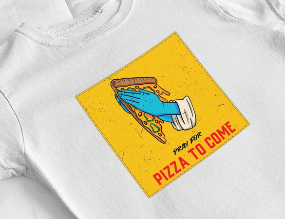 Bluzka damska z naszywką Pray for pizza