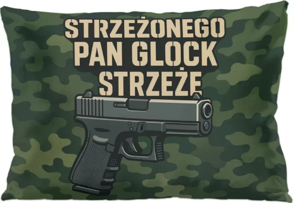 Poduszka dla strzelca Strzeżonego Pan glock strzeże  60x40cm
