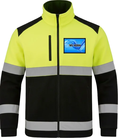Polar fluorescencyjny z nadrukiem i odblaskami – żółty