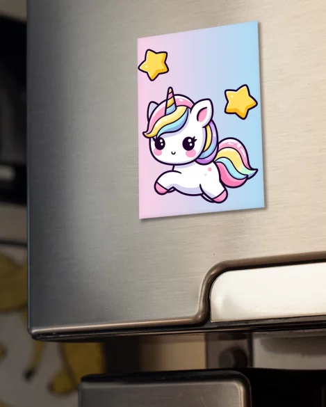 Magnes Jednorożec Kawaii z gwiazdkami - z imieniem gratis