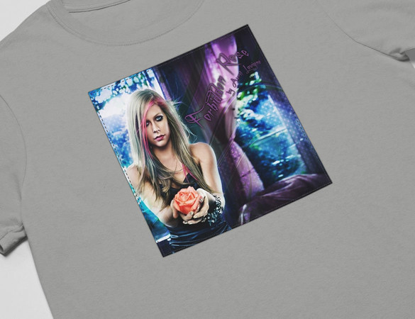 Koszulka z naszywką Avril Lavigne rose