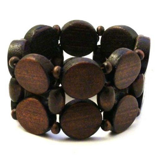 Bransoletka NATURAL "KOŁA" 04 (ciemny brąz)