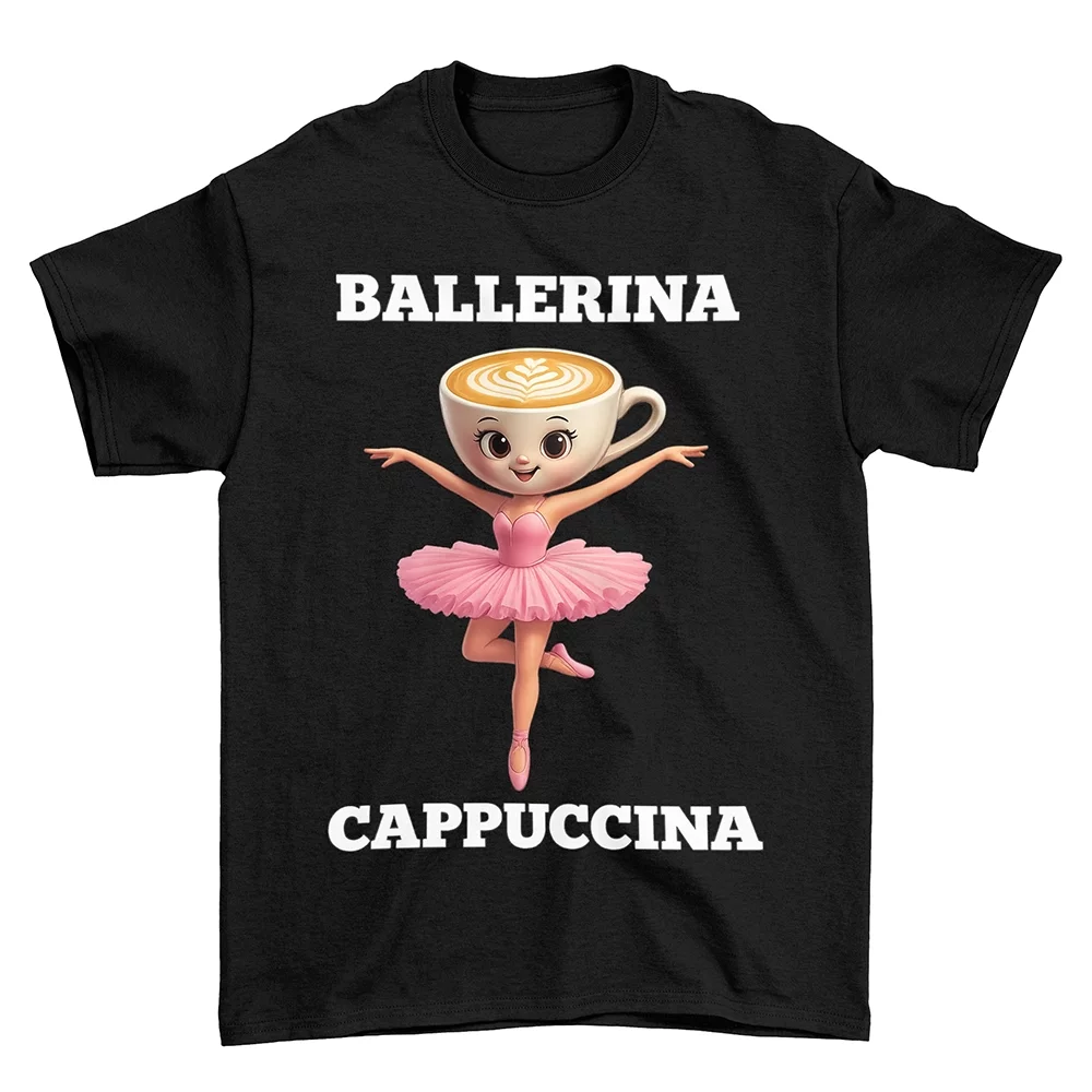 Koszulka Italian Brainrot Ballerina Cappucina Czarna 12-14 lat