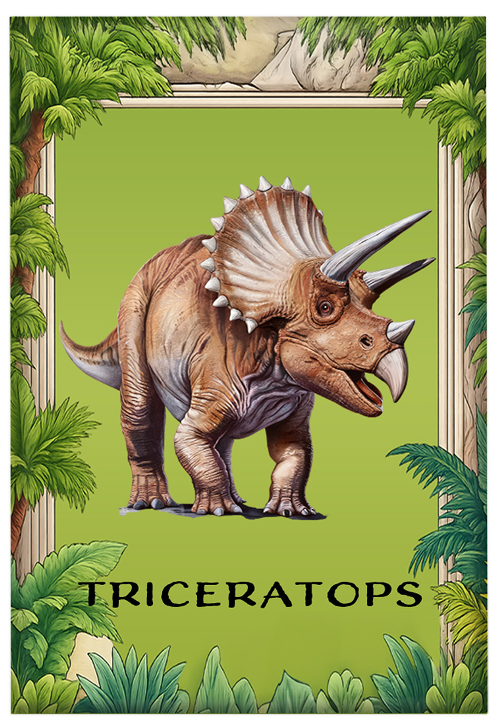 Magnes Dinozaury Triceratops + imię dziecka