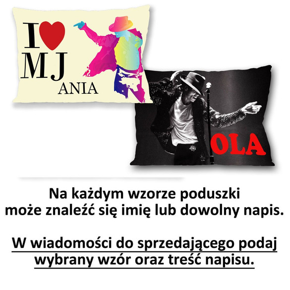 Poduszka MICHAEL JACKSON 60x40cm DUŻO WZORÓW